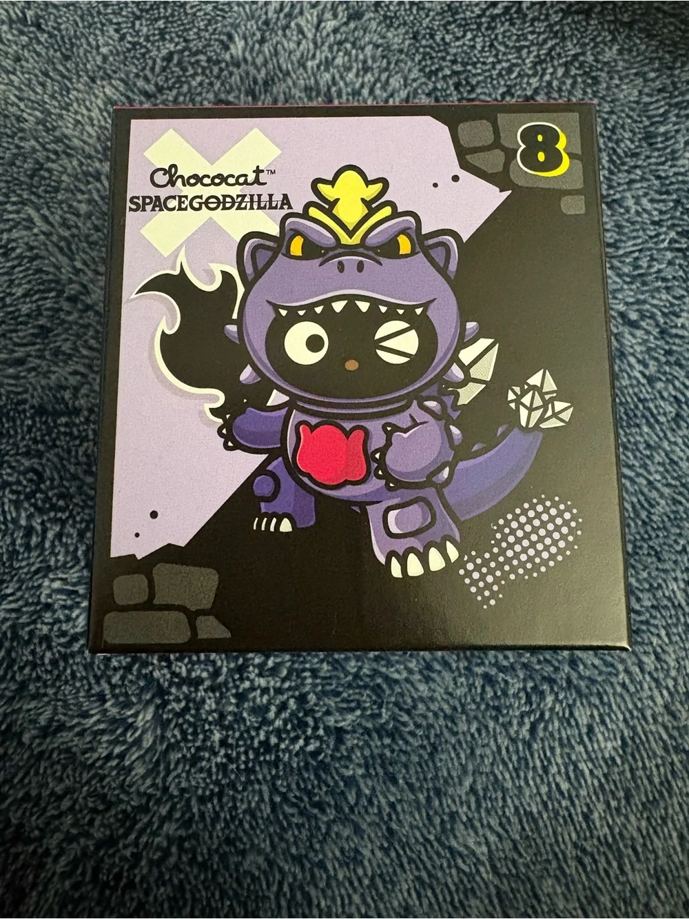 Sanrio Chococat SpaceGodzilla Purple Figure with Yellow Crown & Red Chest
